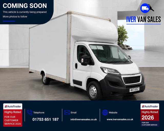 Peugeot Boxer 2.2 BlueHDi 335 Professional Premium + Platform Cab 2dr Diesel Manual L3 Euro 6 (s/s) (140 ps) Luton Diesel White
